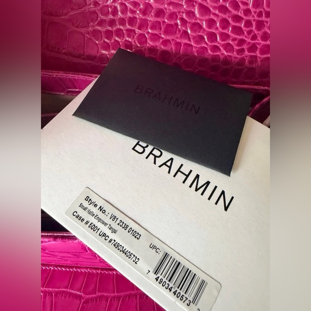 Brahmin Small Hallie Satchel Empower Tangsi Pink Leather BCA $365 - Picture 11 of 16